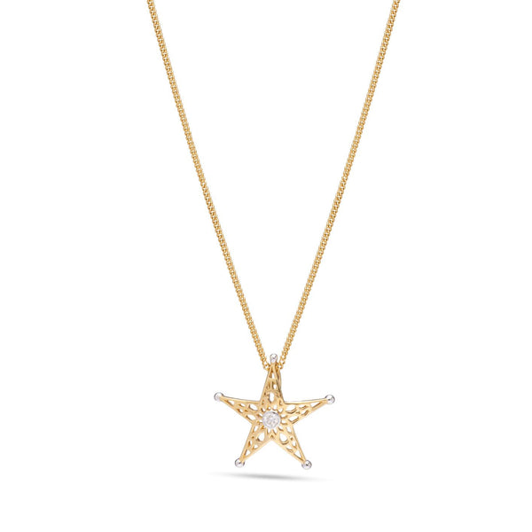 Anti Najm Fantastic diamond star necklace in Yellow 18 K Gold - S-PN049S