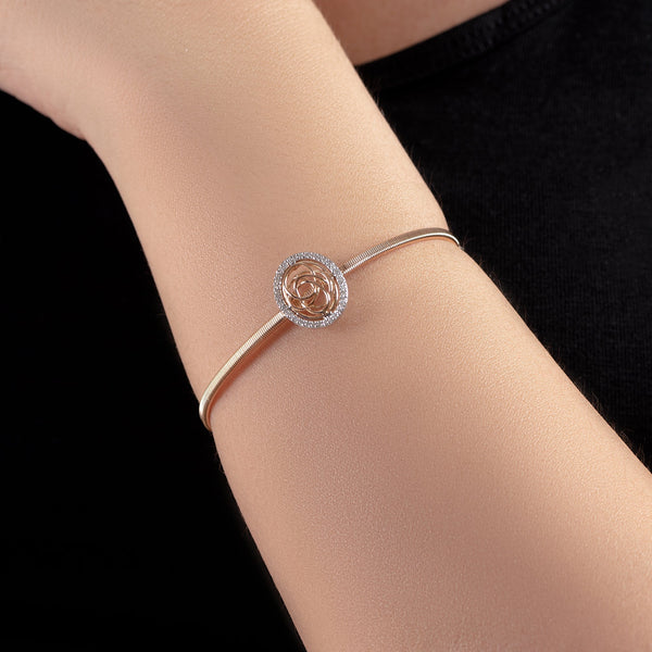 Tirette Dazzling Diamond Bangle Bracelet in Rose 18 K Gold - S-X28B