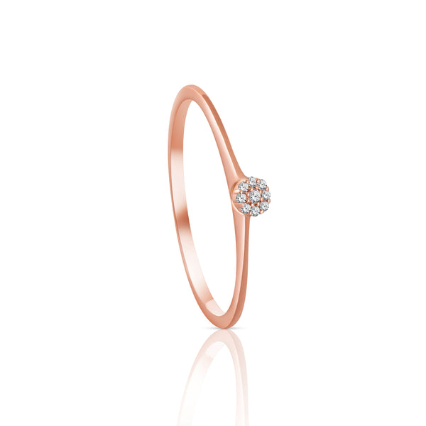 Simple Diamond Promise Ring in Rose 18 K Gold - S-X19RON