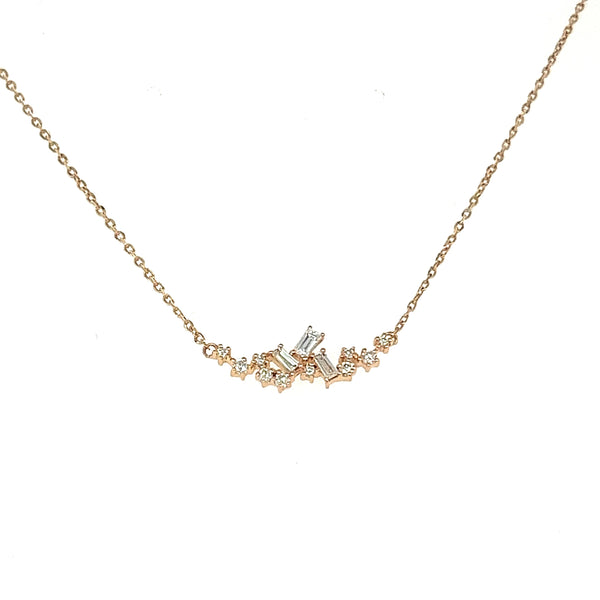 Unique Dangling Diamond Necklace in 18K Rose Gold - S-P319S/R