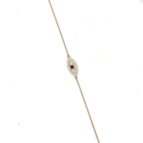 Diamond Eye Bracelet with Sapphire Stone in 18K Rose GoldS S-B246S