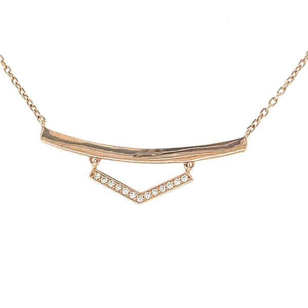 Diamond Arrow Necklace in 18K Rose Gold - IK225796KA