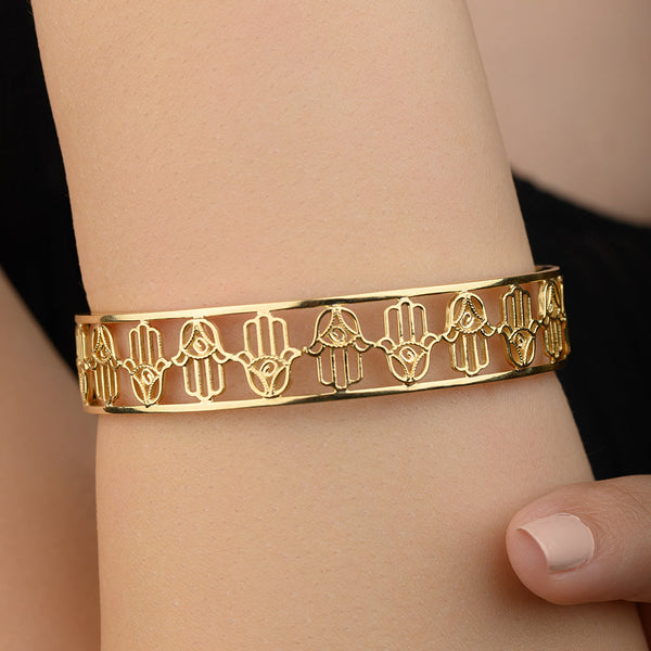 18K Palm Gold Bangle - K-B074G/WG