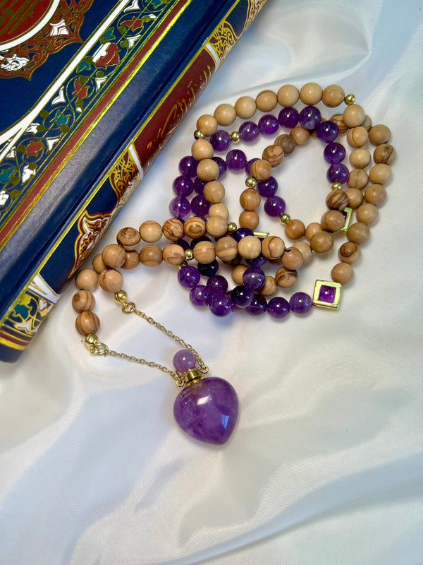 سبحة 100 زيتون - اماتيست - تولة - فضة