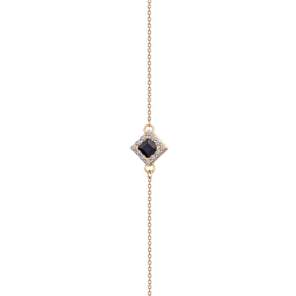 Central Sapphire with Diamond Bracelet in Yellow 18K Gold - S-B187SON