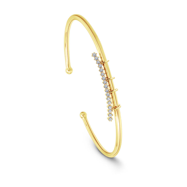 A beautiful Bangle with diamond in 18k Yellow Gold - S-B238S