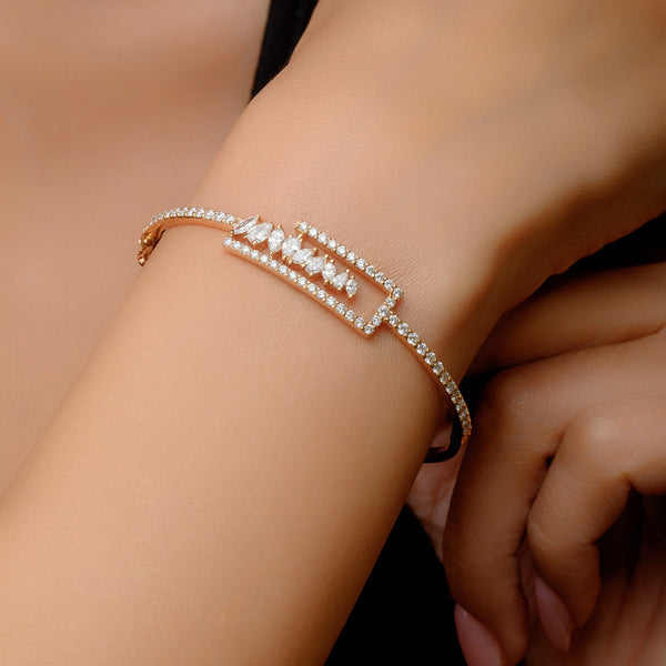 18K Rose Diamond Bangle  - S-B54