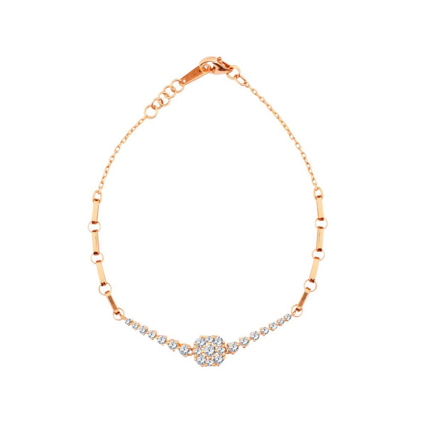 Classic Beautiful Diamond Bracelet in 18K Rose Gold - S-BU008S