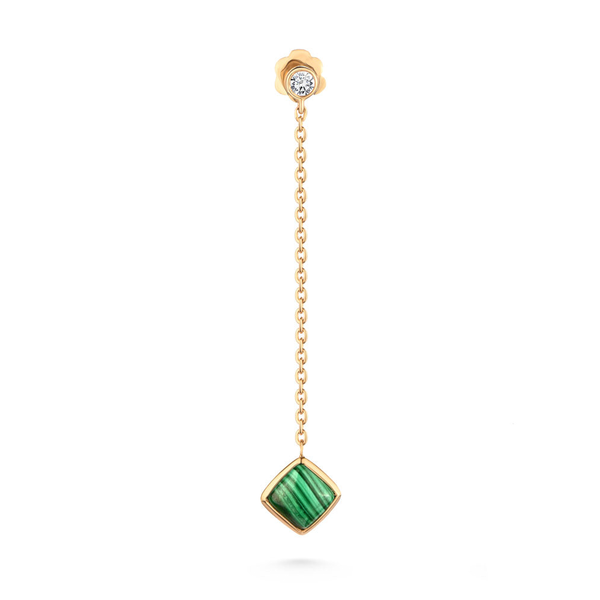 Malachite summer dangling Diamond Earring in 18k Gold Yellow gold S-E204S