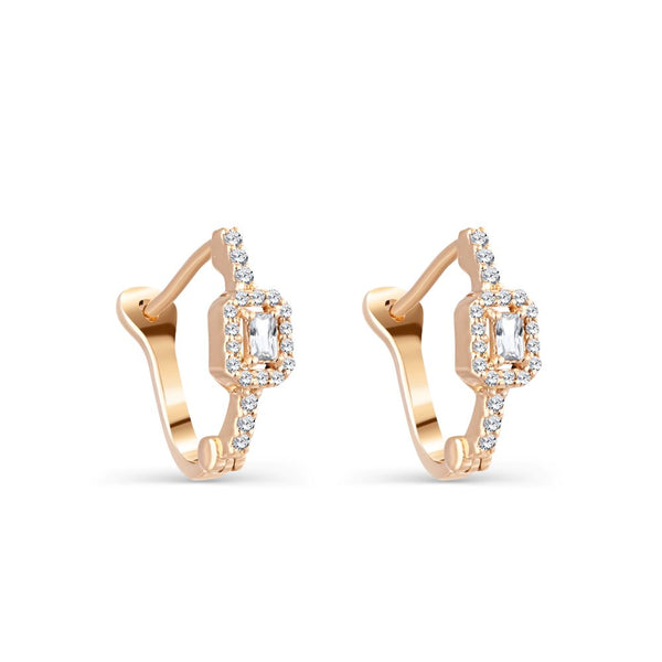 Baguette Diamond Earring in Yellow gold - S-E250S