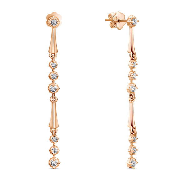 18K Rose gold Diamond Earring - S-E261S