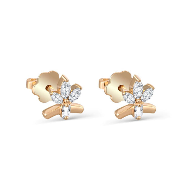 Simple Diamond Earring in Yellow gold - S-EN030S