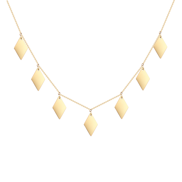 Stunning Dangling Leaves Necklace in Yellow 18K Gold - S-PN068G/Y