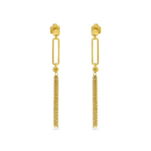 Unique Dangling Golden Clip Earring in Yellow 18 K Gold - S-EN083G/R/WG
