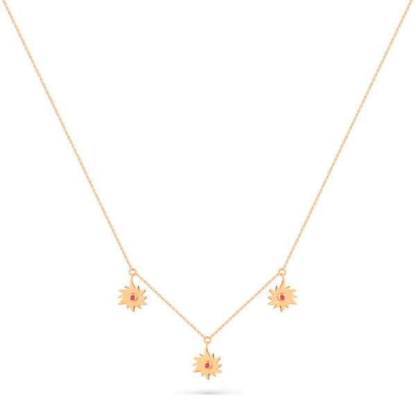 Dangling Golden Cycles Diamond Necklace in 18K Rose gold - S-EN087S