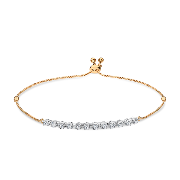 Half Tennis Bracelet in 18k Rose Gold - S-H040BS