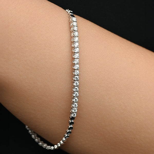 Magnificent Tennis Diamond Bracelet in 18k White gold - S-H041BS