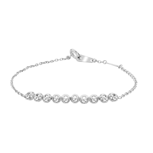 Half Tennis Bracelets in 18k White Gold - S-H045BS