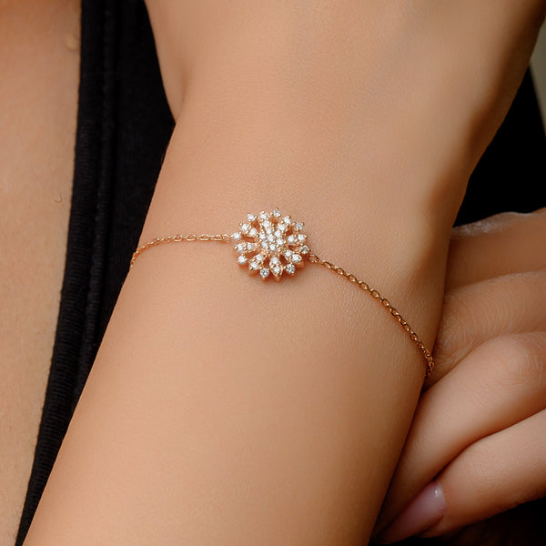 18K Rose Diamond Chain Bracelet - S-H056BS