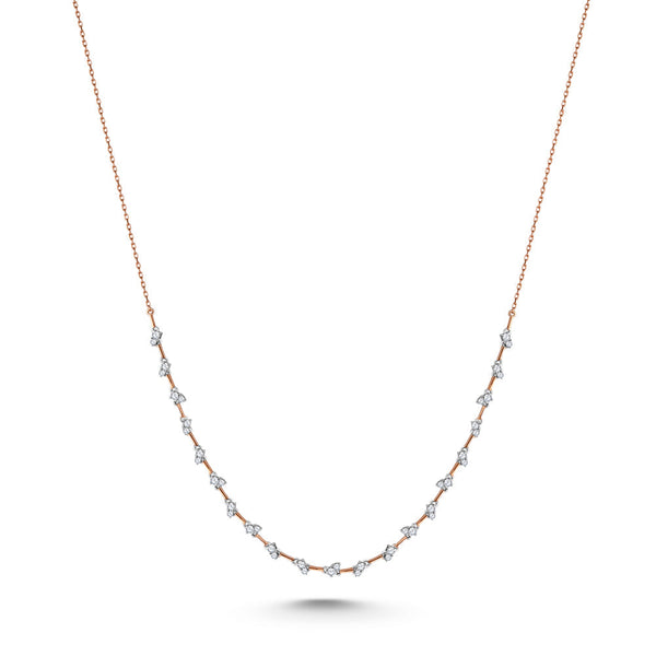 18K Rose gold Diamond Necklace - S-N065S