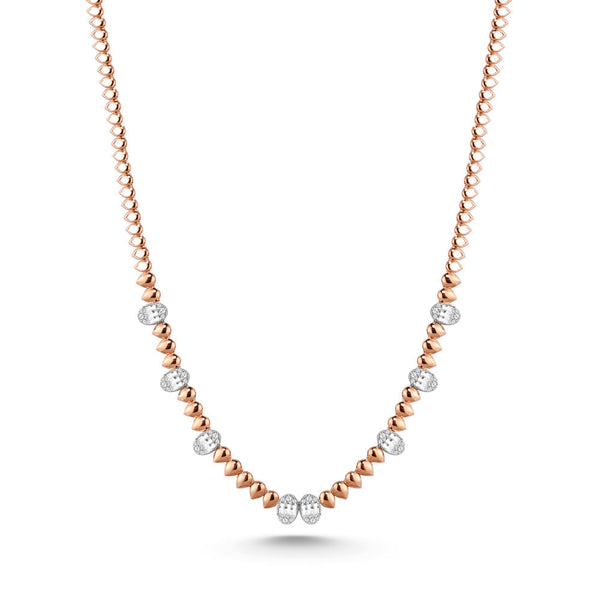 18K Rose gold Diamond Necklace - S-N066S