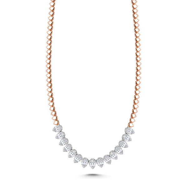 18K Rose gold Diamond Necklace - S-N067S