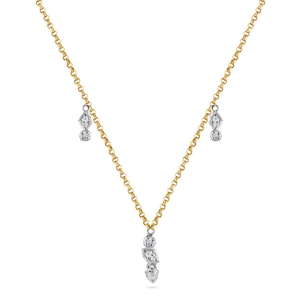 An 18K yellow gold diamond necklace with a chain design and adorned with diamonds - Siran By IRAM