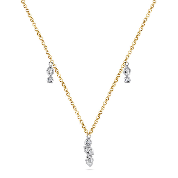 An 18K yellow gold diamond necklace with a chain design and adorned with diamonds - Siran By IRAM