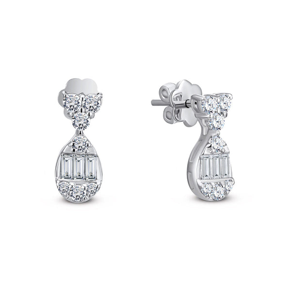 18K White gold Diamond Earring - S-N079SE