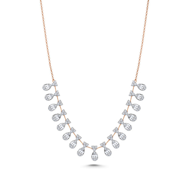 18K Rose gold Diamond Necklace - S-N079S