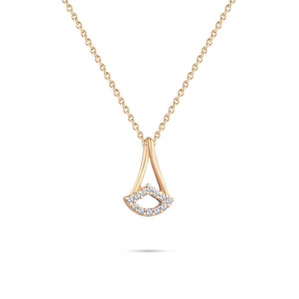 Precious diamond eye Necklace in Rose 18 K Gold - S-P235SON