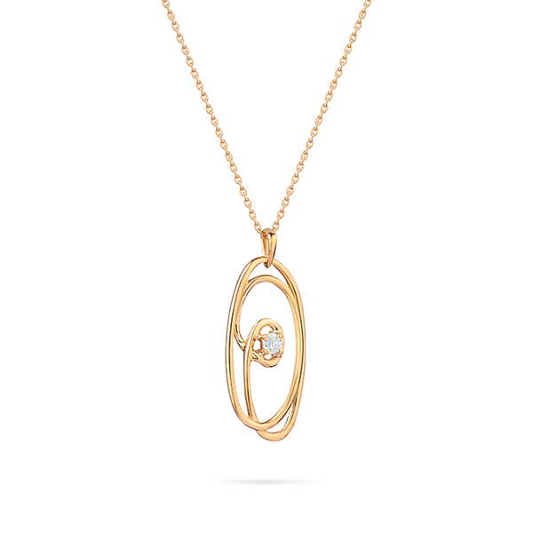 Tirette with center stone Necklace in 18K Yellow Gold - S-P240S