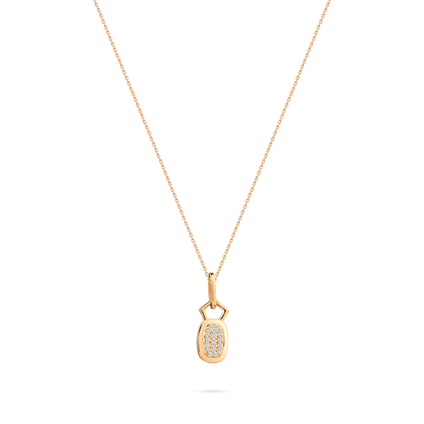 A unique necklace with 15 round brilliant diamonds in 18 K Yellow Gold - S-P283S