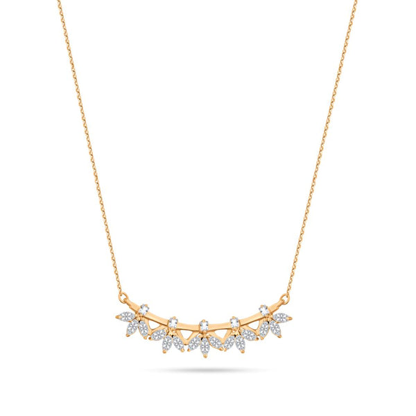 Flowral Shaped Diamond Necklace in Rose gold - S-PN034S