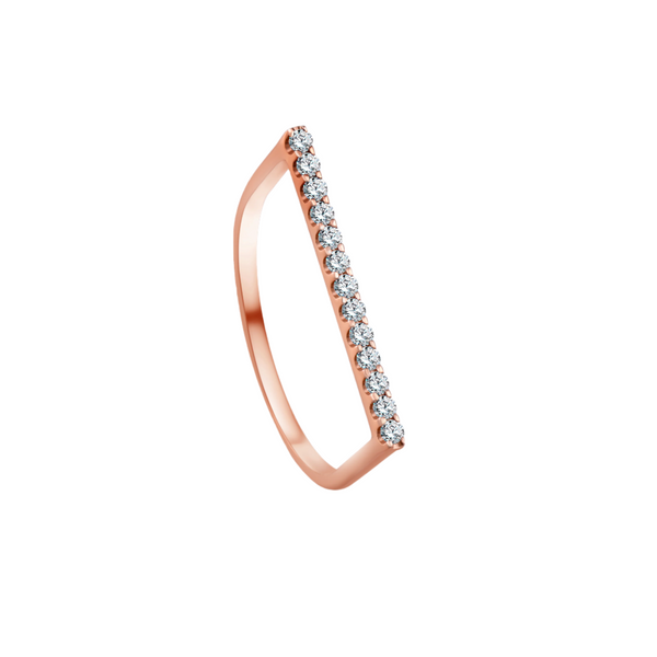 Irregular Geometrical Shaped Diamond Ring in Rose 18 K Gold - S-R159S