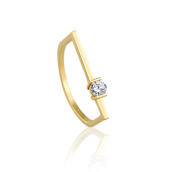 Irregular precious promise  Rings in Yellow 18 K Gold - S-R159X