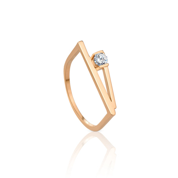 Irregular Geometrical Shaped Rings in Yellow 18 K Gold - S-R160X