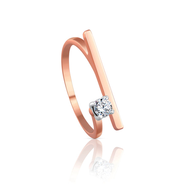 Irregular Geometrical Shaped Ring in Rose 18 K Gold - S-R171X