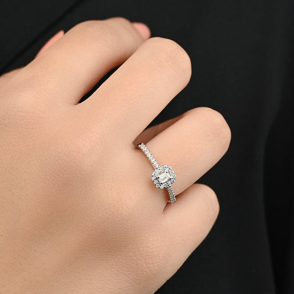 Simple Baguette Beautiful Diamond Ring in 18k White gold - S-R310XD