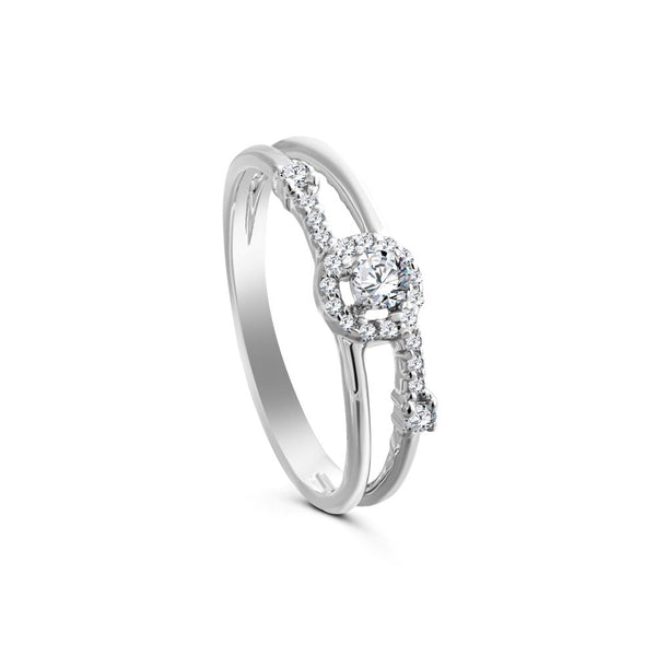 Interlacing Diamond Ring in White gold - S-R327S