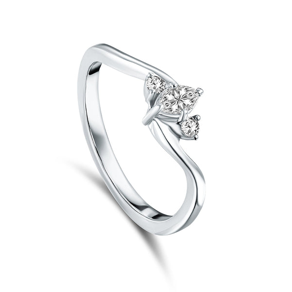 18K White Gold Diamond Ring - S-R349X