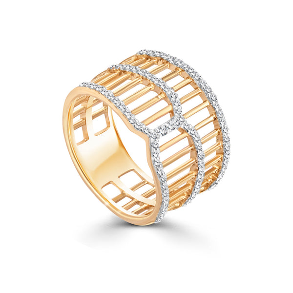 18K Yellow gold Diamond Ring - S-R394S