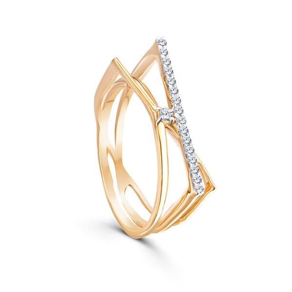 18K Yellow gold Diamond Ring - S-R403S