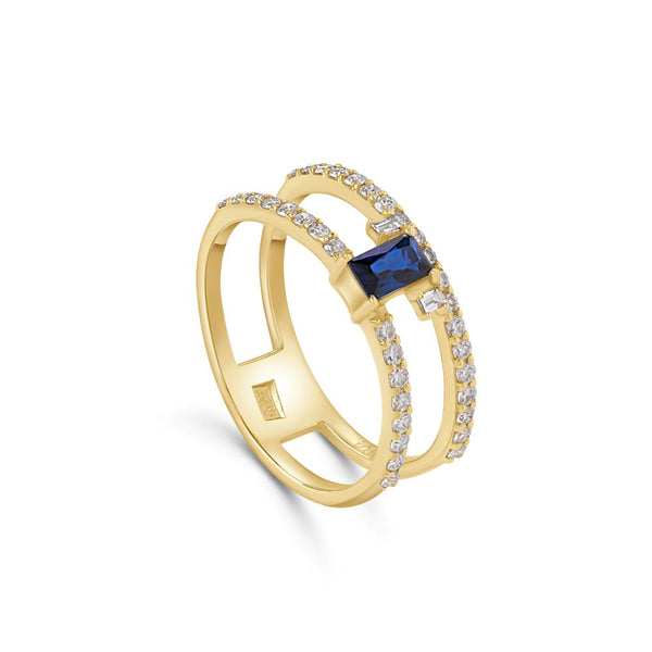 Confetti 18k Yellow Gold Diamond Ring and Multi Colored Stones - S-R440X