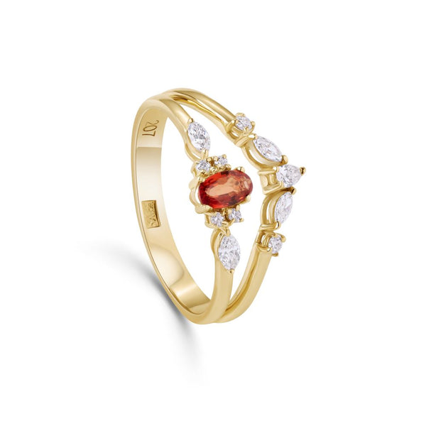 Confetti 18k Yellow Gold Diamond Ring and Multi Colored Stones - S-R482S