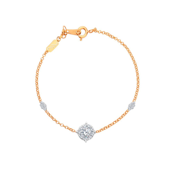 Simple diamond bracelet in 18 Rose gold - S-X043B