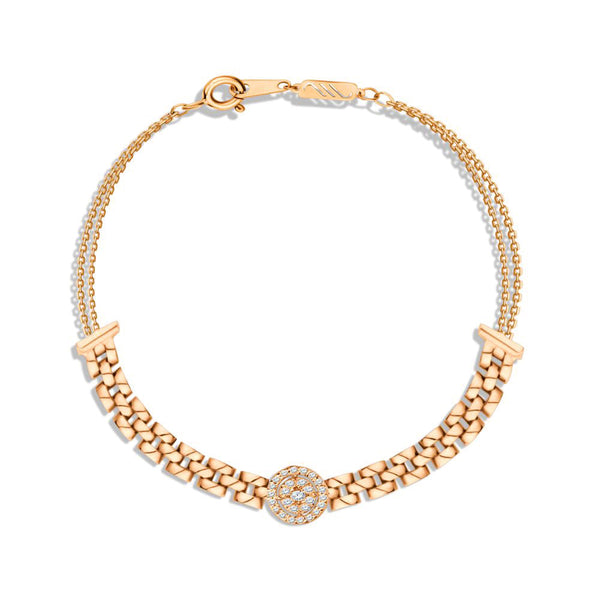 Shinny Diamond Center Bracelet in Rose gold - S-X109B