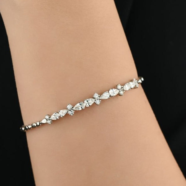 Unique irregular diamond bangle - S-X115B