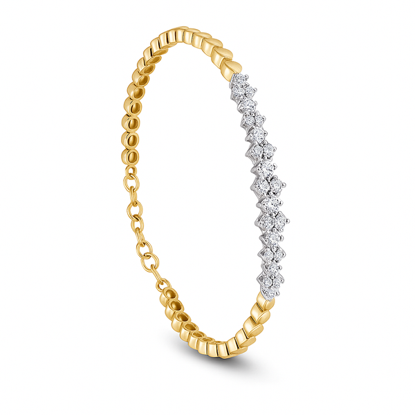 18K Yellow Gold Diamond Bangle - S-X116B