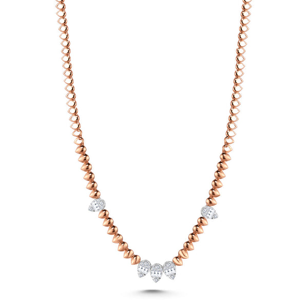 18K Rose gold Diamond Necklace - S-X144N